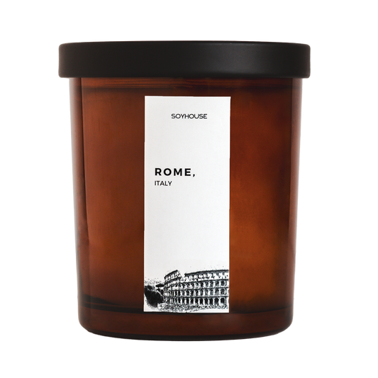 Rome Italy Home Candle - Beesoy Scented Candle, Buy Online in Pakistan, Leather, Bergamot, Iris, Vetiver, Patchouli, Oakmoss