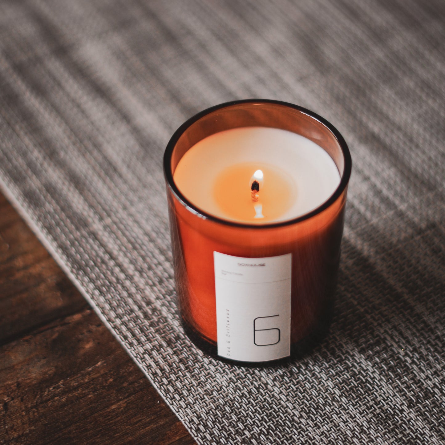 No. 6 Oud & Driftwood Home Candle - Beesoy Scented Candle, Purchase Now in Pakistan, Eco-friendly Soy Candle, Long lasting Scented Candle, Handcrafted