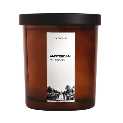 Amsterdam Netherlands Home Candle - Beesoy Scented Candle, Tulip, Citrus, Patchouli, Violet, Sandalwood, Ambergris, Pakistan