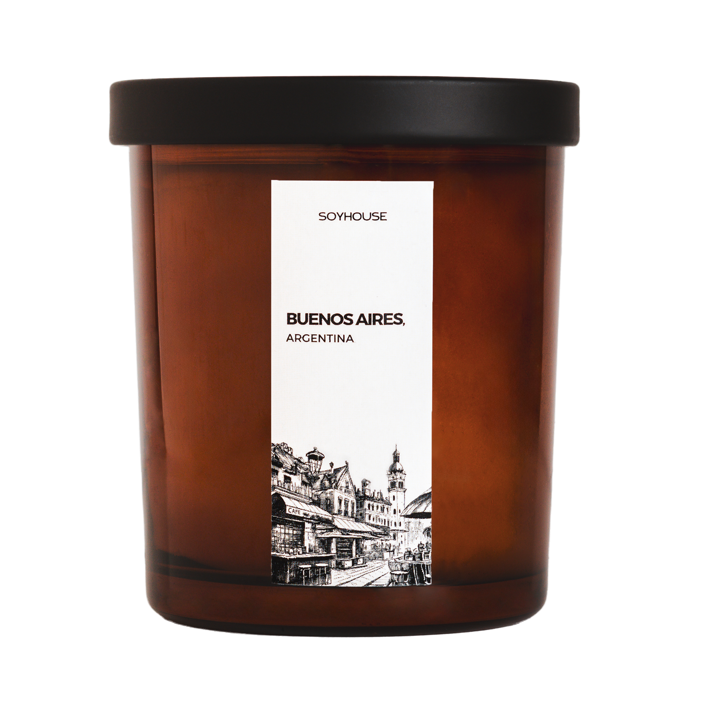 Buenos Aires Argentina Home Candle - Beesoy Scented Candle, Rich Coffee, Bergamot, Leather, Jasmine, Vanilla, Tobacco, Pakistan