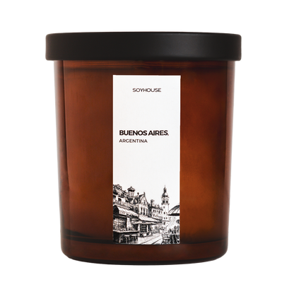 Buenos Aires Argentina Home Candle - Beesoy Scented Candle, Rich Coffee, Bergamot, Leather, Jasmine, Vanilla, Tobacco, Pakistan