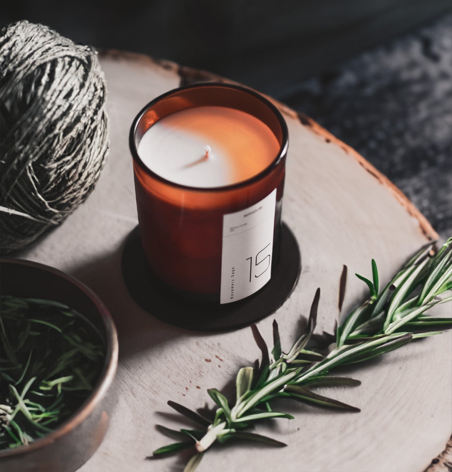 Luxury Herbal No. 15 Rosemary Sage Home Candle - Beesoy Scented Candle, Purchase Now in Pakistan, Eco-friendly Soy Candle, Handpoured Candle, Handcrafted